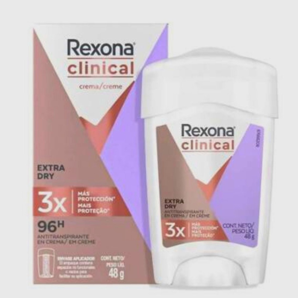 Desodorante Rexona Creme Clinical 48g Masc Clean - Kit C/6un