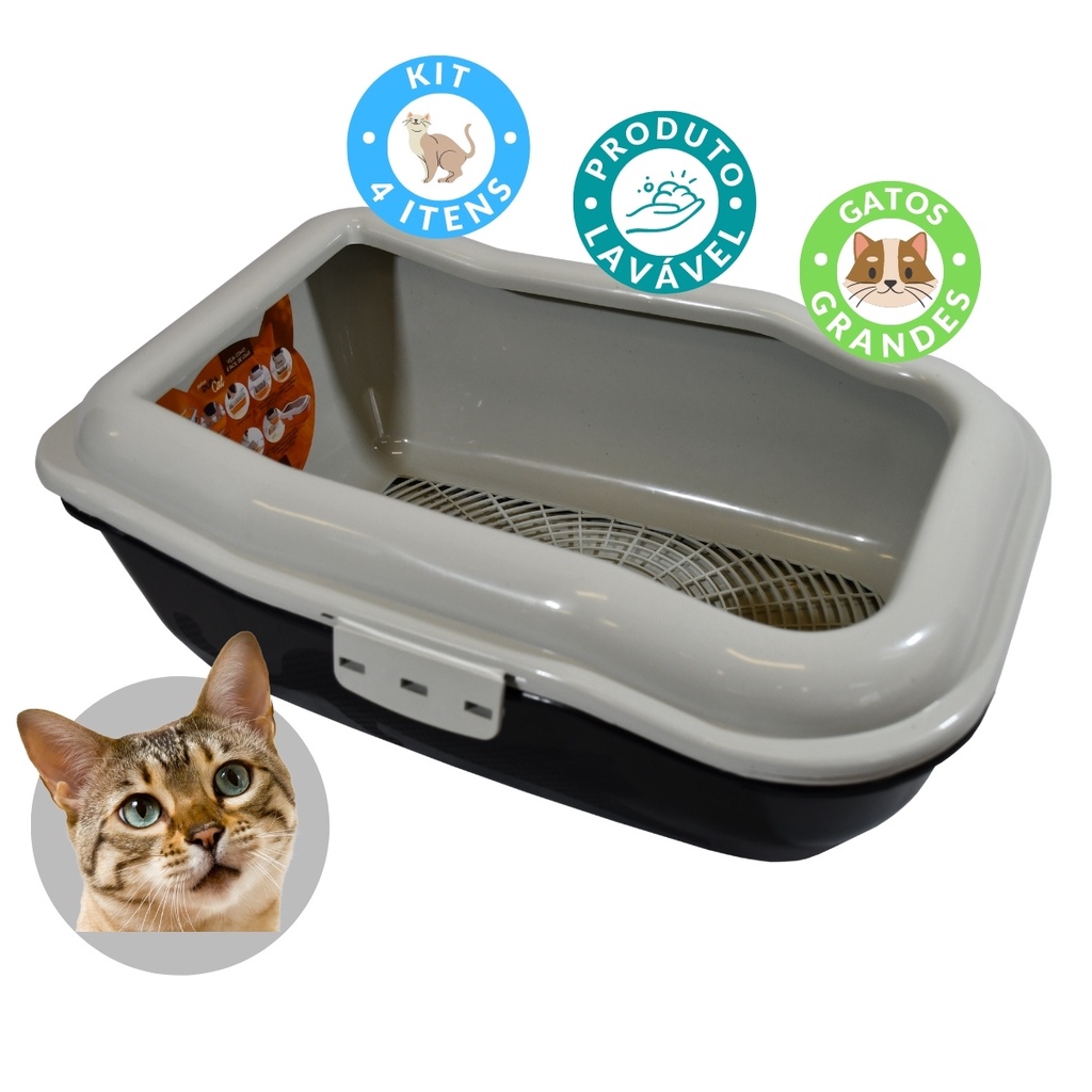 Caixa de Areia para Gatos Grande Banheiro Bandeja Envio 24h