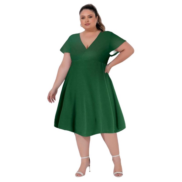 Vestido Verde Bandeira Plus Size
