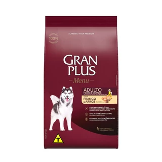 Ração GranPlus Cão Menu Adulto Médio/Gde Frango/Arroz 20kg