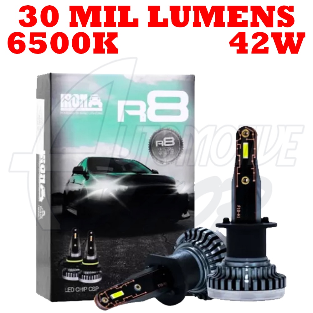Kit Ultra Led R8 Super Branco 6500K 42W 30 Mil Lumens H7 | Shopee Brasil