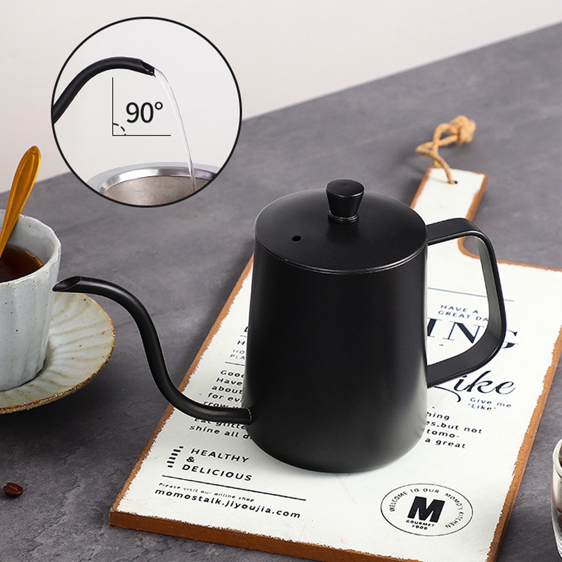 600ML Cafeteira De Café Despeje Sobre Chaleira Cisne Pescoço Longo De Aço Inoxidável Boca Fina De Chá Gooseneck Drip