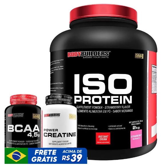 Kit Iso Protein 2kg + Creatina 300g + Bcaa 100g – Bodybuilders