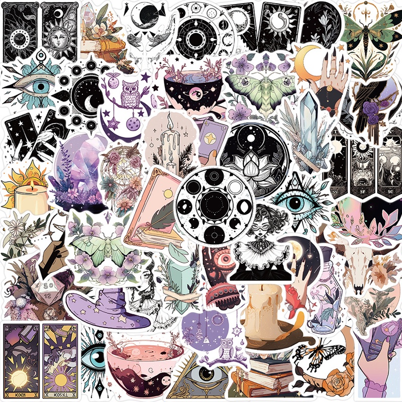 10/50Pcs Adesivos Mágicos Crystal Retro Witch Stickers Para Papelaria ...