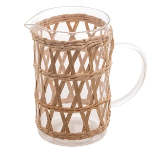 Jarra De Vidro E Fibra Natural 1L
