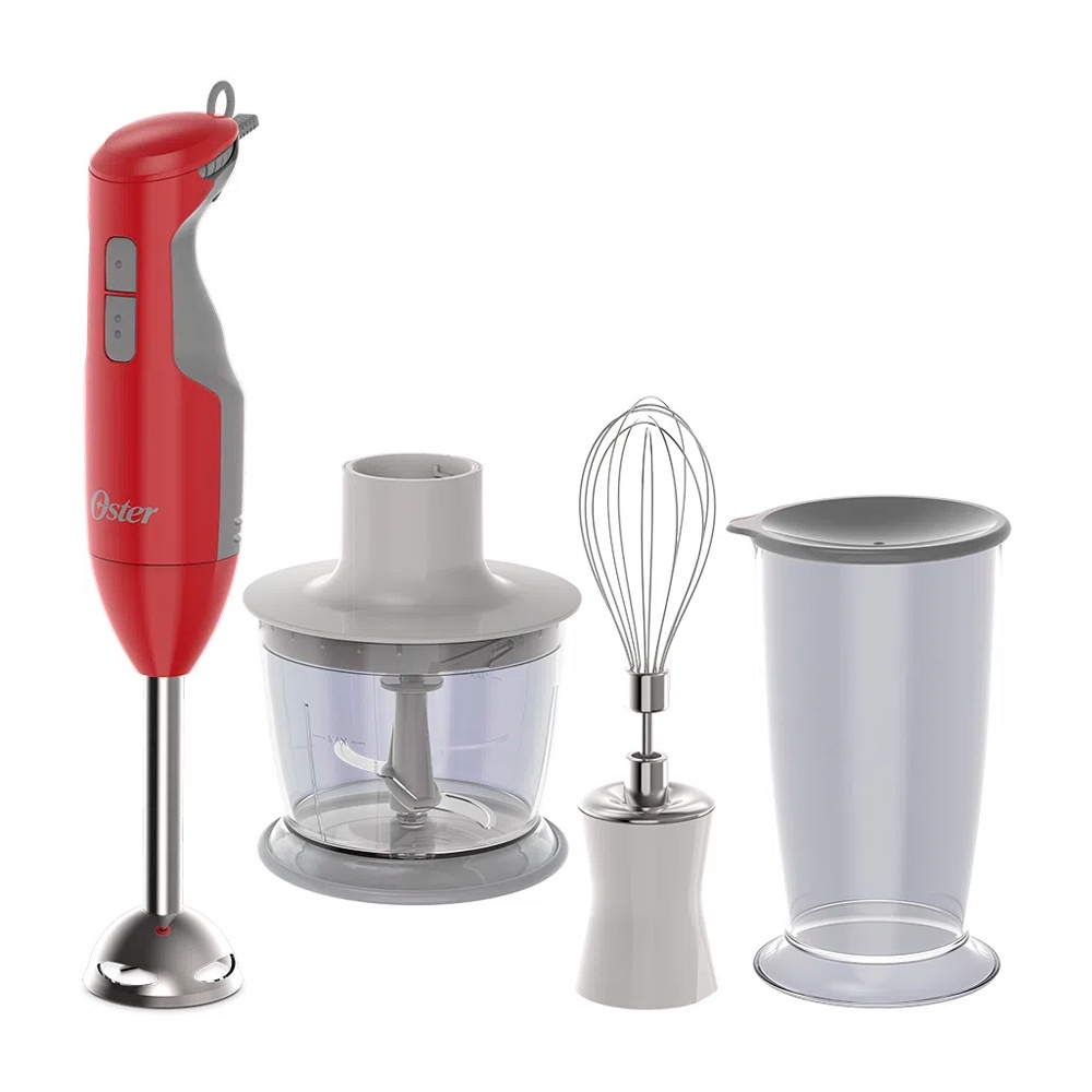 Mixer Lenoxx PMX405 Red Turbo 2 Em 1 600w Processador Triturador Haste Inox Trava Segurança