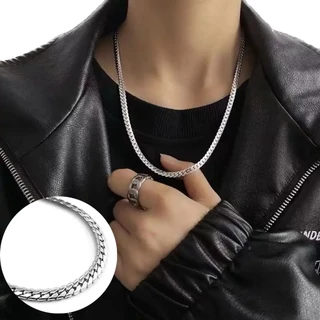 Corrente Colar Masculino Tipo Cobra Aço Inox Legítimo Prata