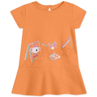 Vestido Bebê Menina Manga Curta Antiviral Lilica
