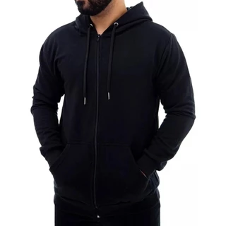 Moletom Masculino Liso Abrigo Blusa Moleton Casaco com Capuz e Ziper