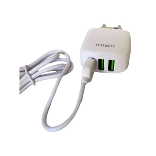 Carregador Turbo Celular triplo Usb Cabo Lightning KD-557A