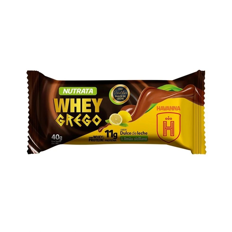 Whey Grego Bar (40g) – Sabor: Dulce de Leche e Limão Siciliano