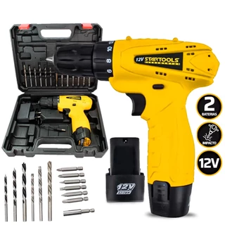 Kit Jogo Parafusadeira Furadeira A Bateria + Maleta TOOLS Set Com Brocas Bits 15 Peças + 2 Baterias em Oferta na Shopee