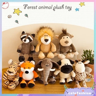 25cm Safari Animais Da Selva Boneca De Pelúcia Crianças Aniversário Tiger Lion Fox Zebra Almofada Kawaii DGE CFH