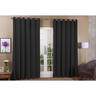 Cortina Blackout em Tecido Corta Luz 3,0m x 2,50m Sala Quarto PROMOÇÃO - Preto