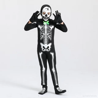 O Esqueleto Do Traje Brilha No Escuro Halloween Fato Unisexo