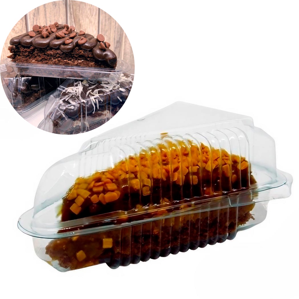 100un Embalagem para fatia de bolo torta sobreme de plástico ...