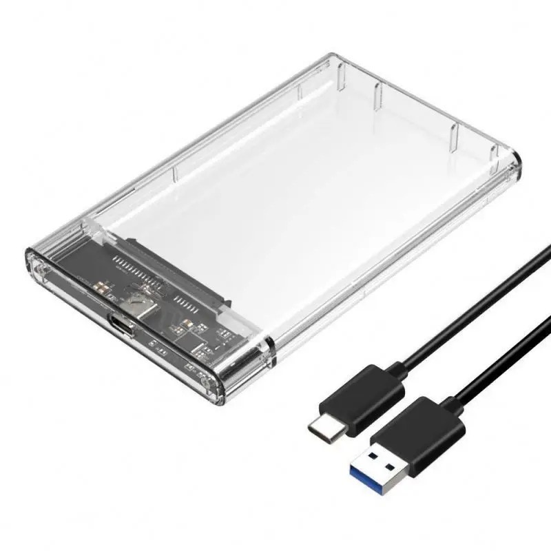 Case hd externo tipo c sata 2 5 usb 3 0 3tb transparente escorrega o