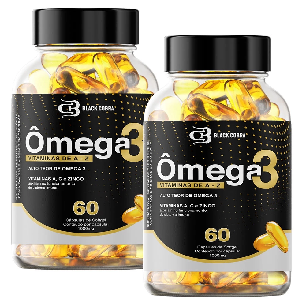 2x Ômega 3 Vitaminas de A-Z 120 Softgels Black Cobra