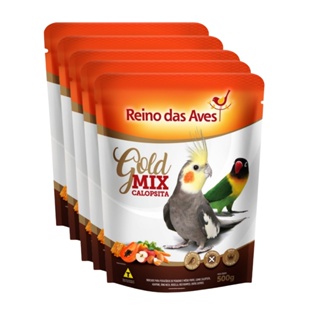 Kit 5un Calopsita Gold Mix 500g - Reino Das Aves