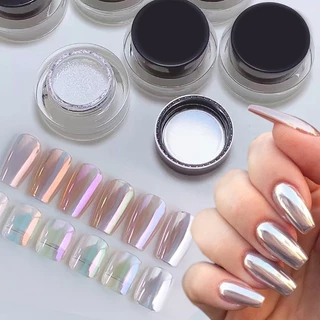 BORN PRETTY Mirror Nail Powder Pigmento Prata Cromado Pó De Unhas Decoração