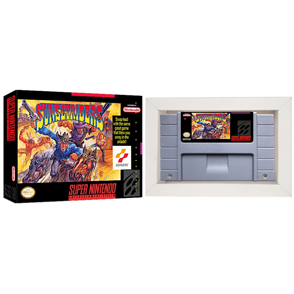Sunset Riders Cartucho de Super Nintendo com Caixa e Berço snes