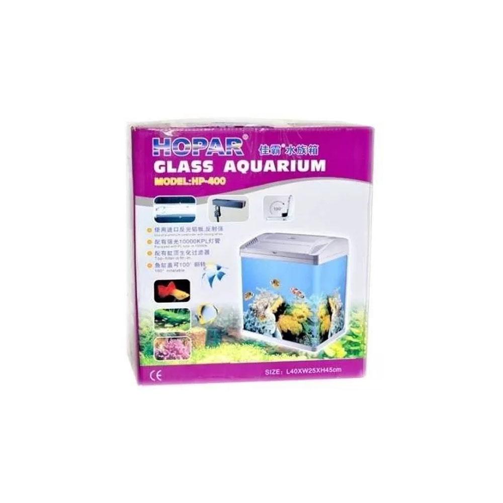 Hopar Aquario HP-400 Black 34L C/ Led | Shopee Brasil