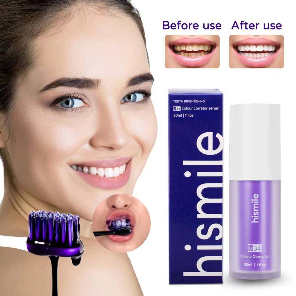 V34 Colour Corrector, Purple Teeth Whitening, Tooth Stain Removal 30ml