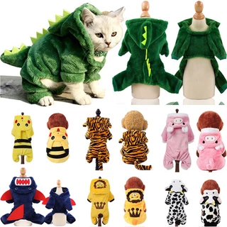 Roupas Engraçadas Para Animais De Estimação De Velo De Coral Cães Quentes Dinossauro De Vaca De Tigre