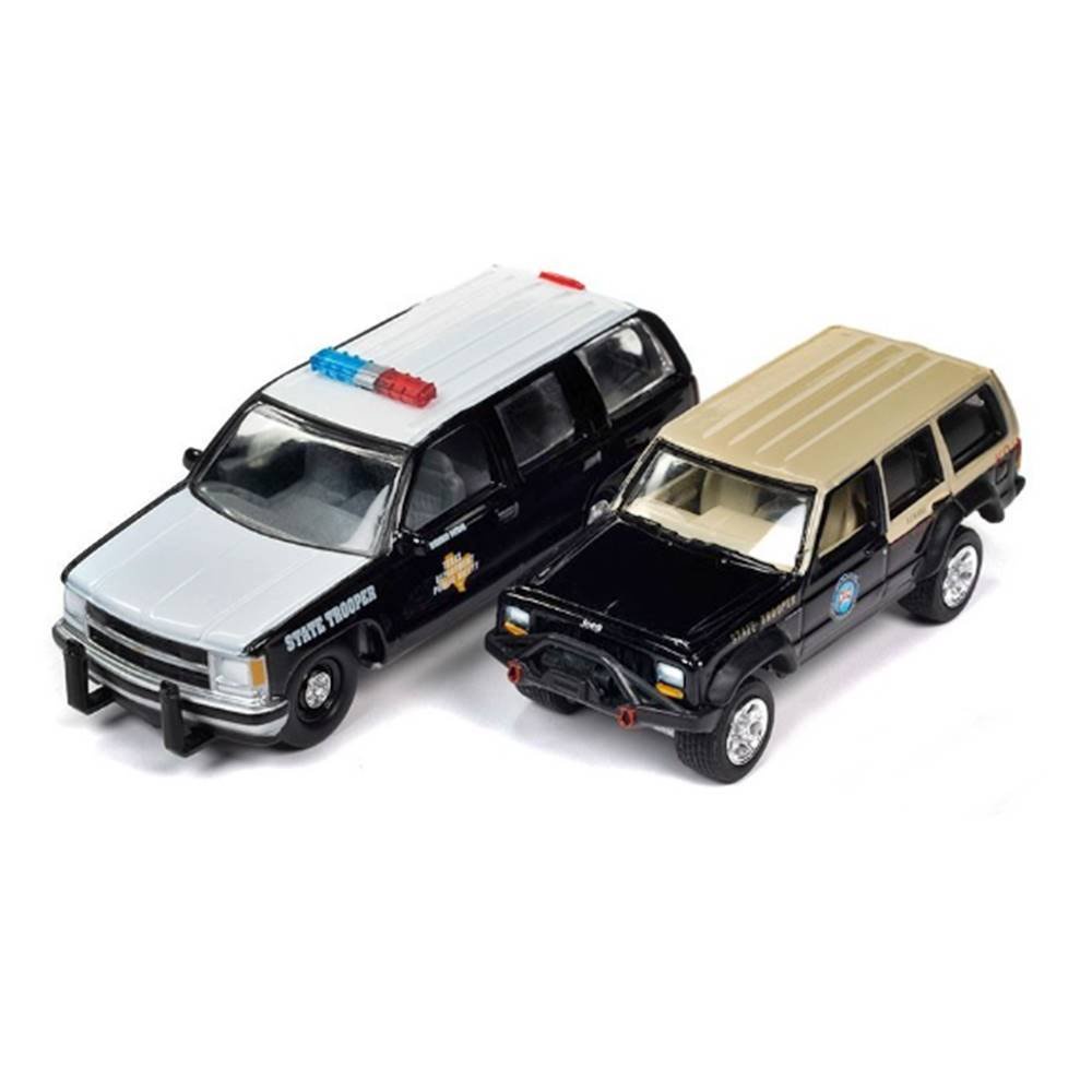 Set Miniaturas C/ 2 Carros Chevrolet Tahoe (1997) / Jeep Cherokee
