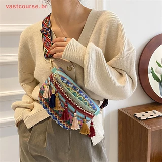 Sacos De Couro Vbr Weave Crossbody Bags Fêmea Tassel Waist Bag Retro Pacotes BR