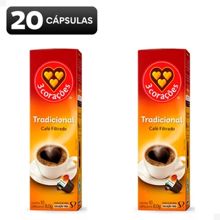 Três Corações Café Tradicional Caixa 10 Cápsulas Kit 2 Caixas