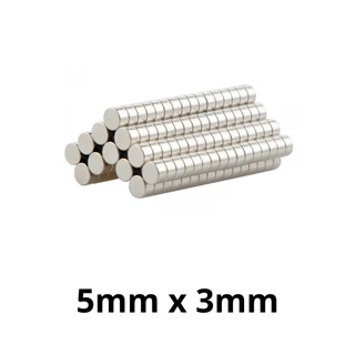 Kit 50 Peças Imã Neodímio Potente Disco Magnético N35 5x3 mm Pastilha Redondo Pequeno Super Forte