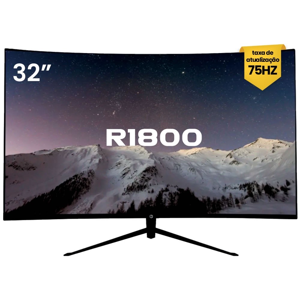 Monitor Gamer Curvo Brazilpc Frameless 32" Full Hd, 75hz, 5ms, Hdmi + Vga - 32wfy-75xe