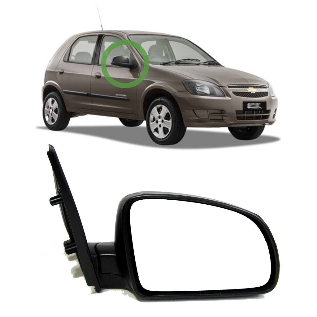 Retrovisor Celta e Prisma 07 08 09 10 11 12 13 14 Sem Controle (Escolha o Lado Desejado Antes da Compra)