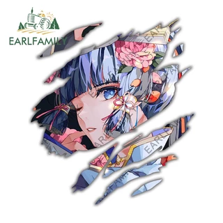 EARLFAMILY 13cm Genshin Flower Anime Tear Car Sticker RV Camper Pára-Brisas Traseiro À Prova D'água Decalque Criativo Divertido Grafite De Arranhões Para Carros