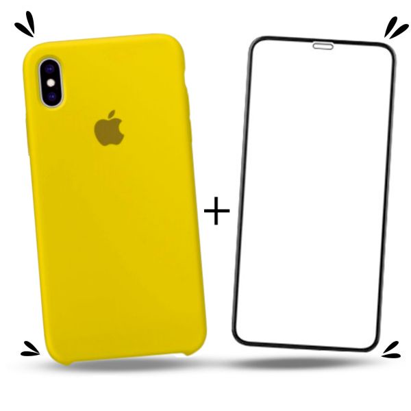 iPhone Xs Max Silicone Case and フリム Kit 2em1 Para iPhone XS Max - Case Silicone Aveludada + Pelicula