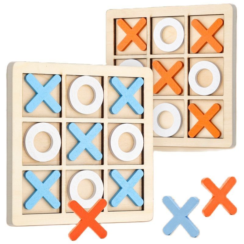 XO Tic Tac Toe Board Mini Jogo De Xadrez Interativo De Brinquedos De Mesa De Lazer Montessori Educativos De Madeira Para Crianças Presente