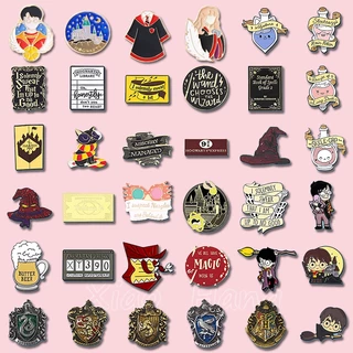 Alfinete Da Academia Mágica Harry Potter Esmalte Alfinetes Broche Mágico Chapéu De Bruxa Lua Fase Feitiçaria Lapela Crach