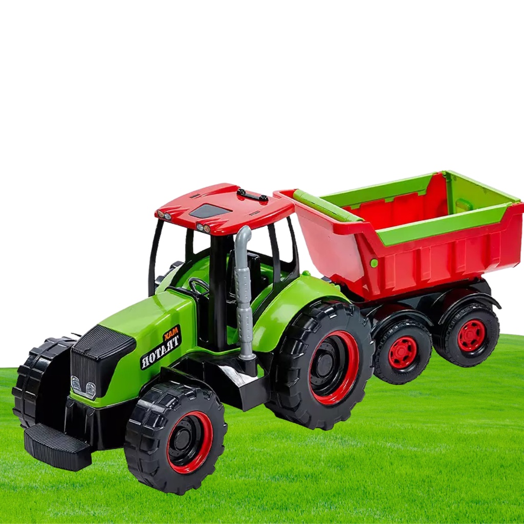 Trator Max Caçamba Articulado Gigante 78 Cm Construção Reboque Agrícola Fazenda Brinquedo Caminhão