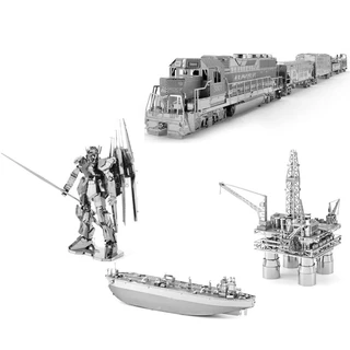 Conjunto De Quebra-Cabeça Metálico 3D Locomotiva Americana Uss Roosevelt Perfuração De Óleo Modelo Presente Para Crianças Jogos De Viagem Adultos Brinquedos