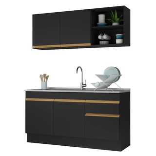 Armário de Cozinha Compacta 150cm com Rodapé Veneza Multimóveis V2114