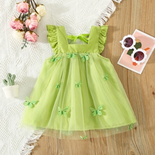 Roupas Para Crianças Vestido De Bebê Verão Princesa Verde Recém-Nascido