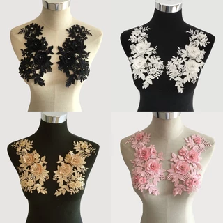 【 1 Par 】 Embroidery Corpete Floral Vestido De Bricolagem Artesanato Vestuário Acessórios De À Venda JY