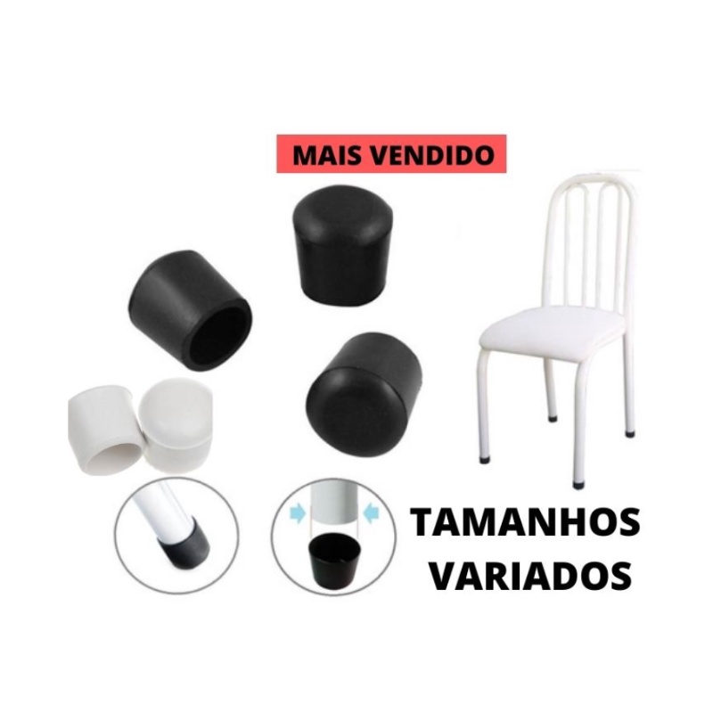 10pçs Ponteira Protetora Pé De Cadeira Tubular Conjunto Novo