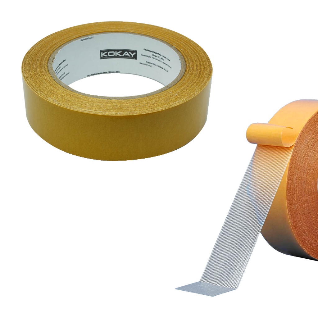 Fita Dupla Face Mágica Fixa Extra Forte Lavável Transparente 3cm x 20m