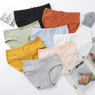 Roupa Íntima Feminina Cor Sólida Da Cintura Menina De Média Respirável Versão Coreana Sexy E Bonita Para Estudantes