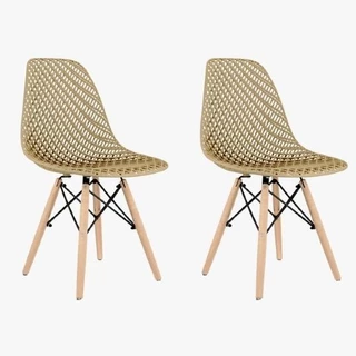Kit com 2 Cadeiras Eames Maglia Pp Eiffel Colmeia Eloisa - Cores