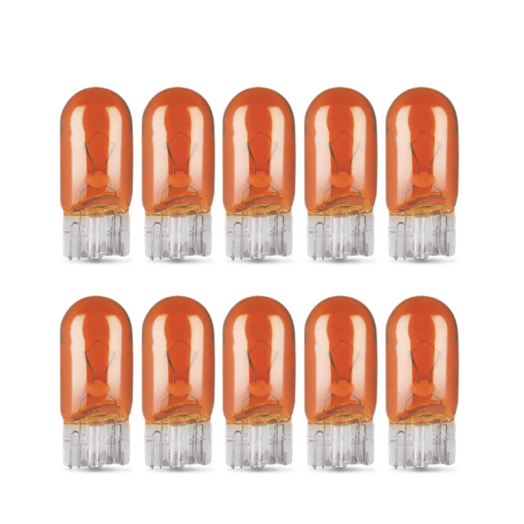 10X Lampada Pisca Lateral Vidro 12vW5W W2.1X9.5D T10 Laranja