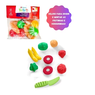 Kit Nutri Feirinha 7 Miniaturas de Frutas com Velcro TaTeTi
