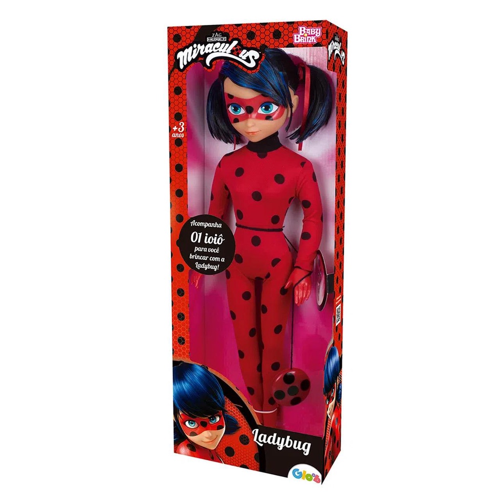 Miraculos Ladybug Boneca Com Ioiô Infantil 52cm Grande Desenho